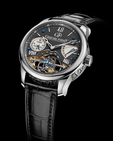 Replica Greubel Forsey Watch Double Tourbillon 30 White gold Anthracite gold dial Men